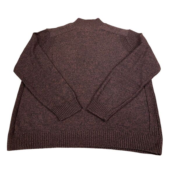 Outdoor Life Sweater Mens XL Brown Knit Cotton Long Sleeve Mock Neck Quarter Zip - Picture 14 of 15